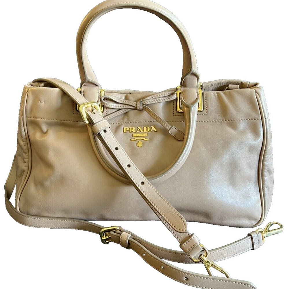 Extremely Rare~PRADA Georgous*CALF LEATHER* 2 Way Handbag*with Crossbody Strap